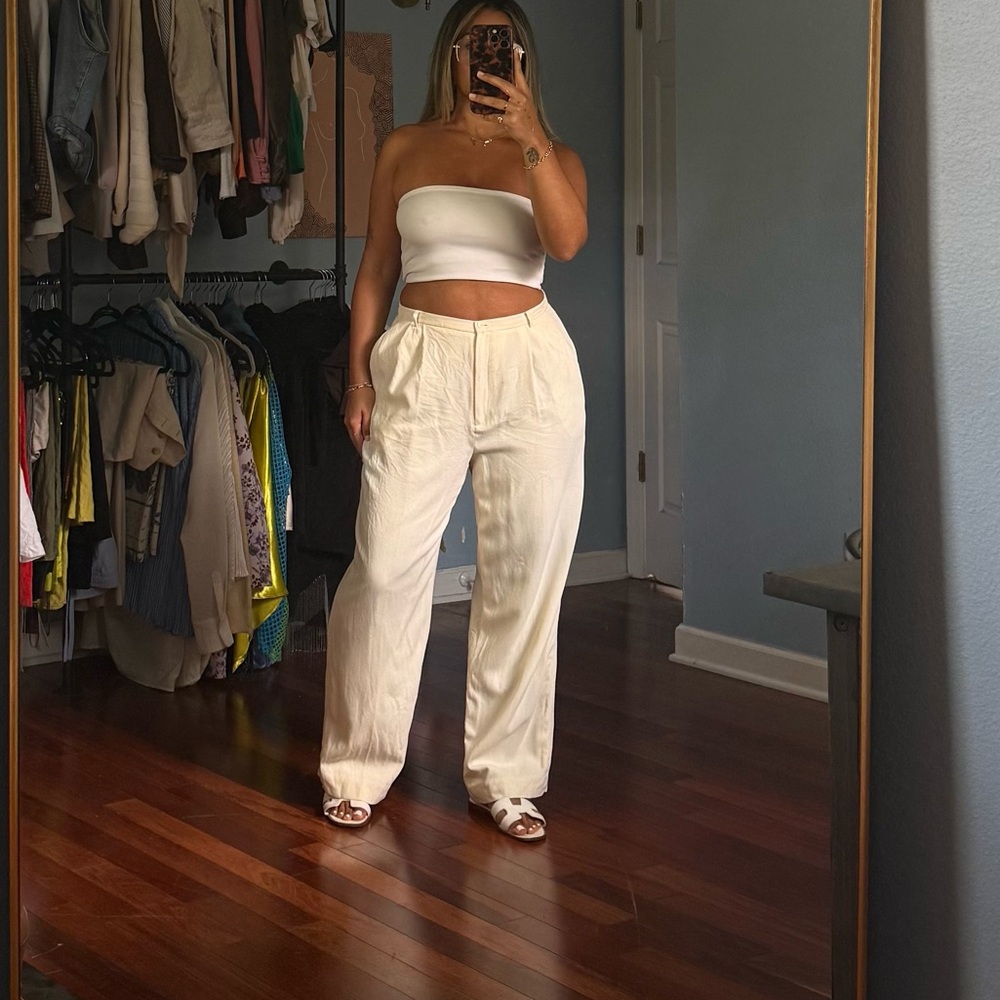 Preston & York Cream Wide Leg Pants